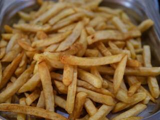 fried fresh potatoes in the restaurant