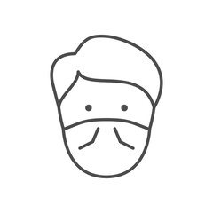 Obraz na płótnie Canvas Person with face mask line icon