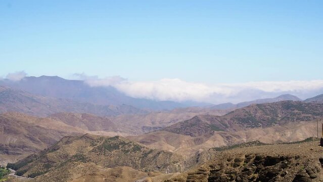 4K Footage of panorama view to Atlas mountain, Morocco, North Africa