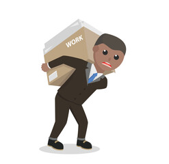 businessman african work hard design character on white background
