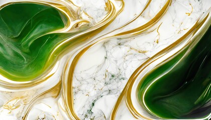 wavy marmer pattern with green and gold details
