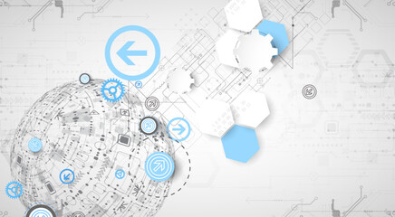 Obraz premium Abstract technology half - sphere background. Global network concept.Abstract technology sphere background. Global network concept.