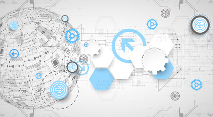 Abstract technology half -  sphere background. Global network concept.Abstract technology  sphere background. Global network concept.