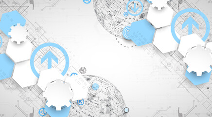 Obraz premium Abstract technology half - sphere background. Global network concept.Abstract technology sphere background. Global network concept.