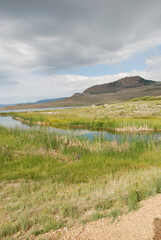 landscape with lake and mountains