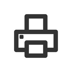 Printer icon. Web print symbol. Line fax office symbol in png flat style.