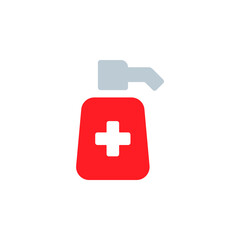 Soap bottle icon set. Gel dispenser symbol. Antibacterial, medical pump sign in png flat style.