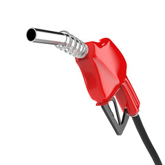 filling gun. gas refuelling nozzle, gasoline pump 3d render isolated on transparent - obrazy, fototapety, plakaty
