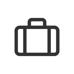 Baggage icon. Luggage symbol. Suitcase sign, outline. Travel bag case in png flat style.