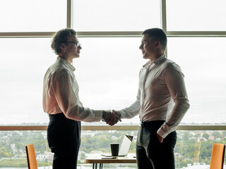 Businessmen are talking at a business meeting