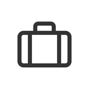 Baggage Icon. Luggage Symbol. Suitcase Sign, Outline. Travel Bag Case In Png Flat Style.