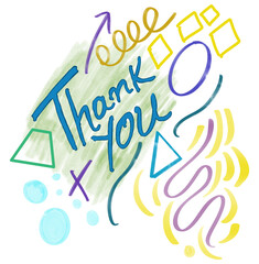 Thank You Doodle Colorful Drawing
