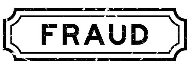 Grunge black fraud word rubber seal stamp on white background