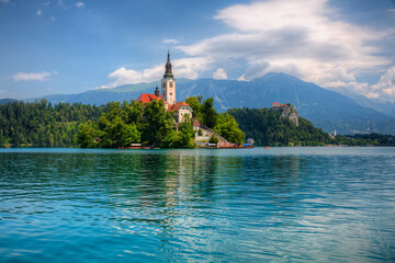 Bled Island in Lake Bled, Slovenia
