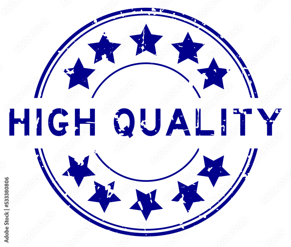 Sticker Grunge blue high quality word round rubber seal stamp on white background