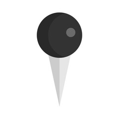 Push pin icon. Thumbtack red illustration. Board tack symbol. Thumb pushpin sign in flat style.