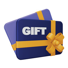 Gift card 3d rendering isometric icon.