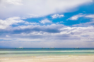Fototapeta na wymiar From Beautiful Dumaluan Beach on Panglao Island, Bohol, Philippines