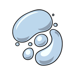 Round water drops, splashes, vector cartoon