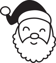 Hand Drawn Santa Claus face is happy illustration