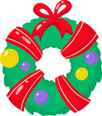 Hand Drawn christmas wreath illustration