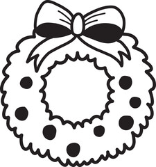Hand Drawn christmas wreath illustration