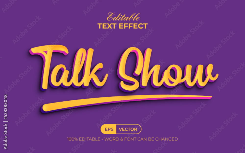 Poster colorful text effect yellow style. editable text effect.