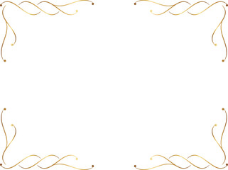 エレガントなフレーム　横位置　ゴールド
