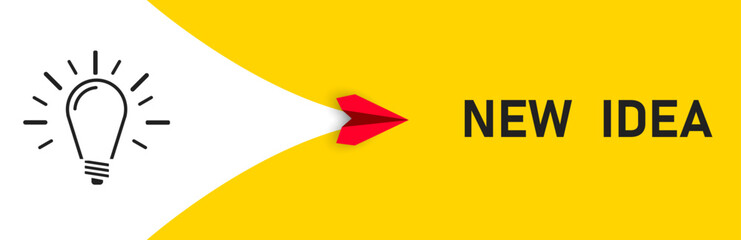Red plane is moving towards new idea. business creativity new idea discovery innovation technology. new year idea concept.