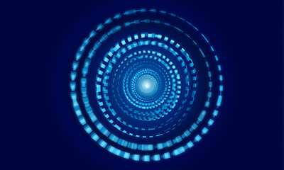 Naklejka premium abstract hitech technology background with geometric circle and gradient blue light color for graphics web illustration digital technology internet network connection smart digital marketing