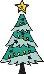 Fototapeta premium Hand Drawn christmas tree illustration
