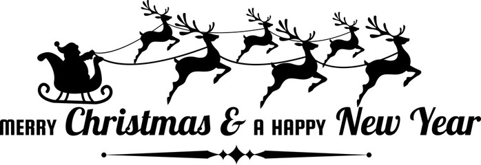 Merry Christmas and happy new year lettering and quote illustration