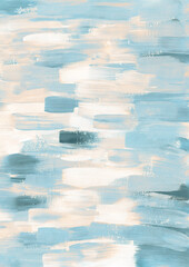 Abstract gouache acrylic texture hand drawn illustration blue dash stroke