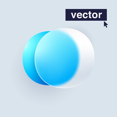 Number zero logo in Glass morphism style. Vector blurry translucent icon on white background.