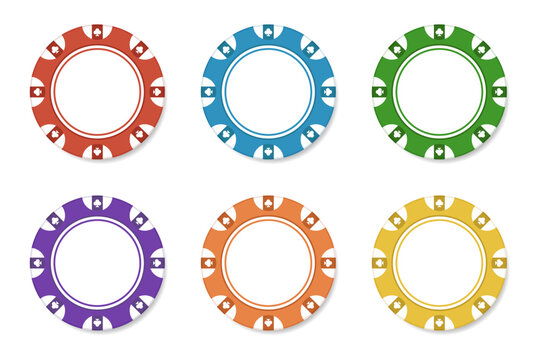 Casino chips for poker or roulette. Elements to design logo, website or background.