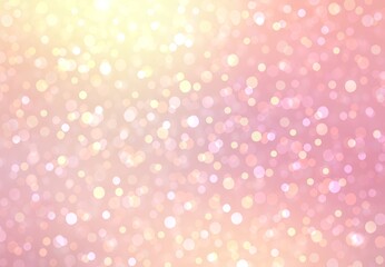Brilliance bokeh on pink shining background. Glittering airy backdrop for holiday decor.