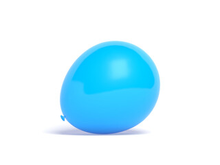 Blue balloon isolated on white background. 3d illustration.