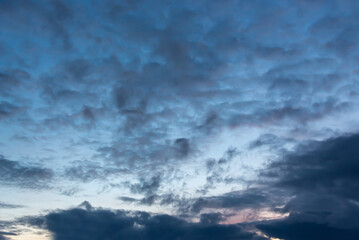 Beautiful sky with clouds at sunset, sky remplacement, nature background