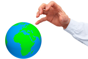 Gesture series: human hand symbolically reaches for the world.