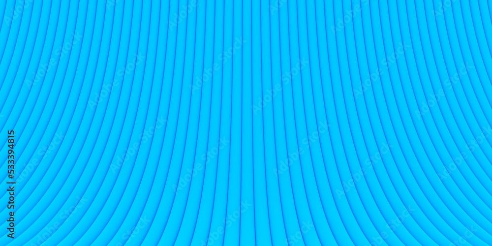 Wall mural bend blue curved cylinder array shape geometrical background wallpaper banner pattern