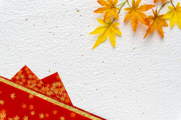 秋の紅葉の和紙の背景
