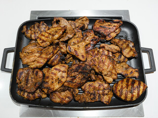 fried delicious chickens in a pan