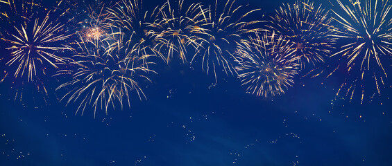 Panoramic Holiday fireworks header background
