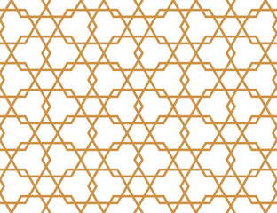 Naklejka premium The geometric pattern with lines. Seamless vector background. White and gold texture. Graphic modern pattern. Simple lattice graphic design