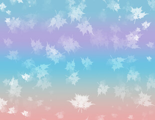 gradient background with flowers and leaves