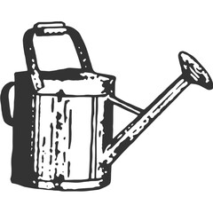 Watering Can Vintage Illustration Vector