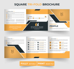 Abstract corporate square business brochure template design