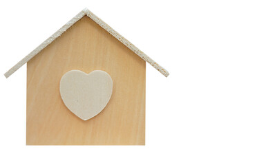 Obraz na płótnie Canvas Wooden home flat model on isolated background