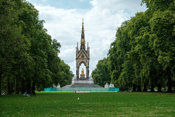 The Albert Memorial situated in Kensington Gardens, London, England