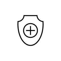 Shield line icon isolated on white background